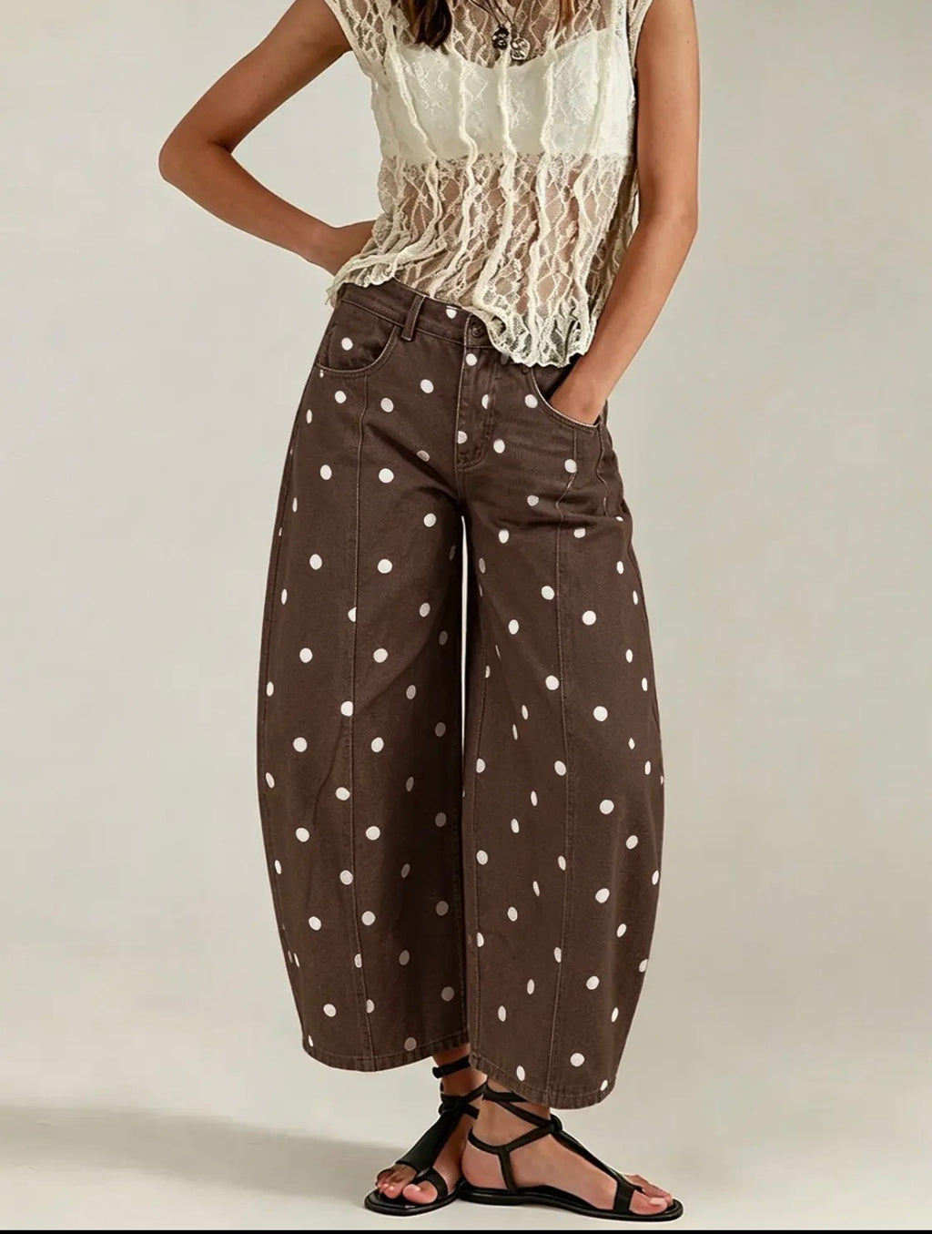Polka Dot Barrel Jeans